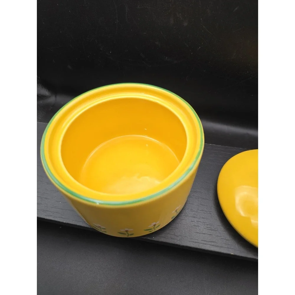 Vintage Teleflora Yellow Daisy Planter 1985 Flowers Sugar Decor Spring